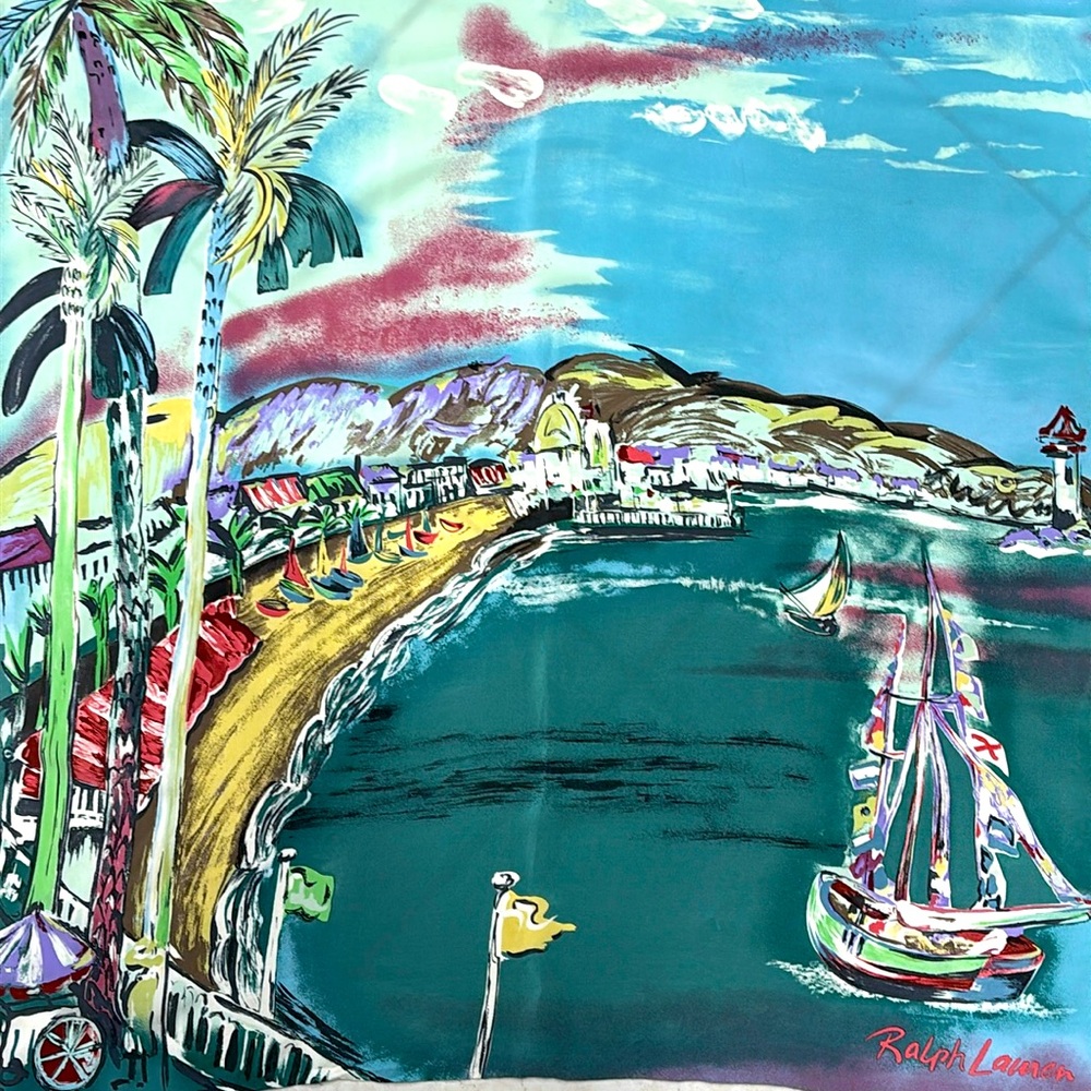 Tropical Beach Scene RALPH LAUREN SCARF